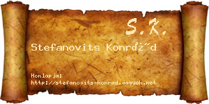 Stefanovits Konrád névjegykártya
